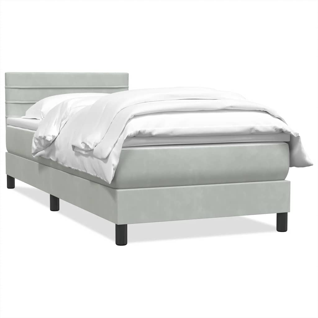 Giroletto a Molle con Materasso Grigio Chiaro 80x210 cm Velluto | homemem39