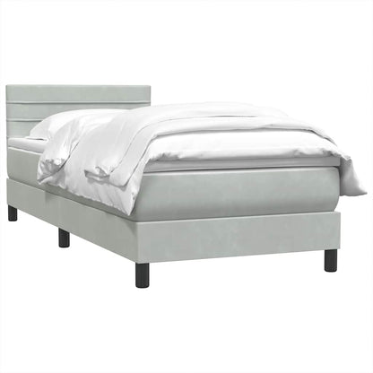 Giroletto a Molle con Materasso Grigio Chiaro 80x210 cm Velluto | homemem39