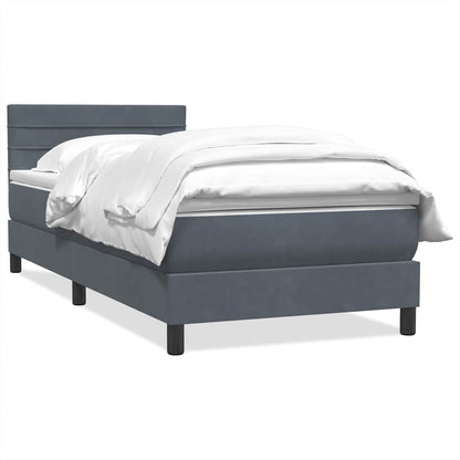 Giroletto a Molle con Materasso Grigio Scuro 80x210 cm Velluto | homemem39