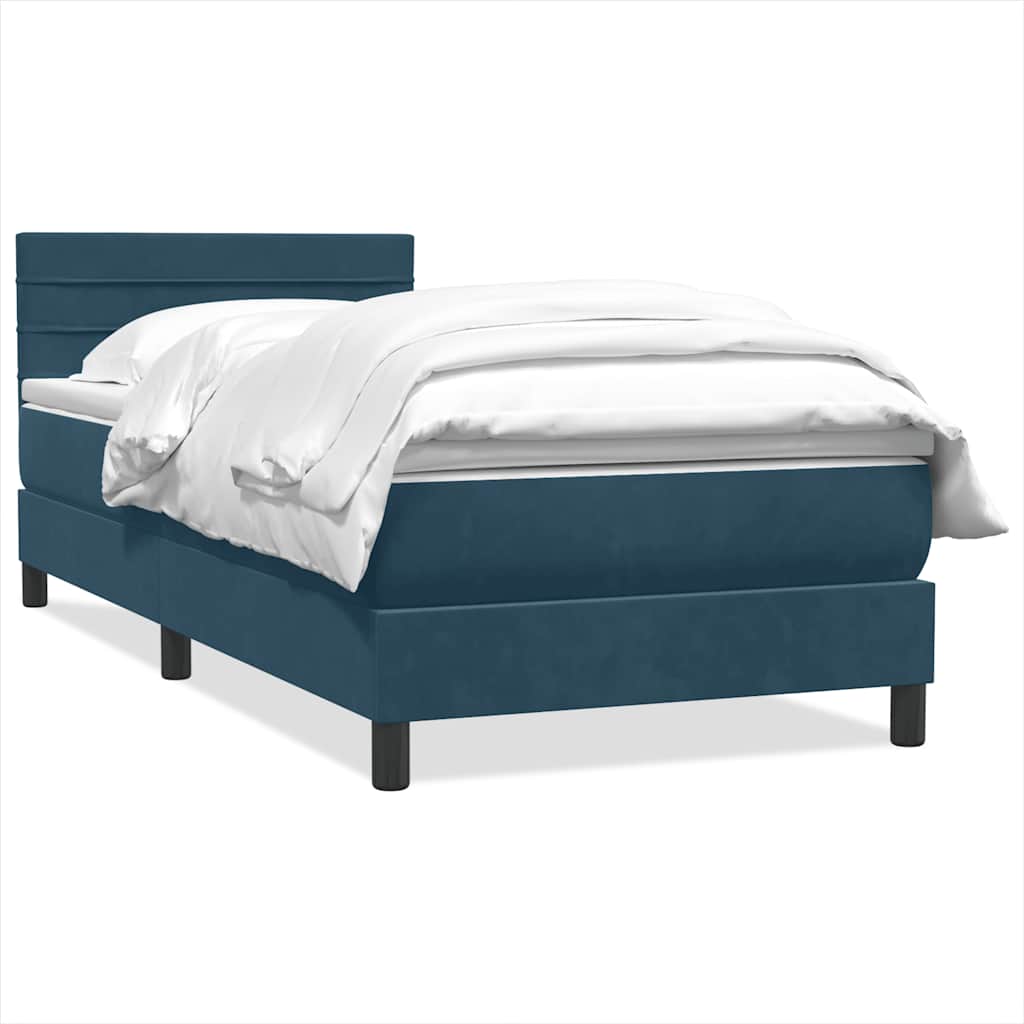 Giroletto a Molle con Materasso Blu Scuro 80x210 cm Velluto | homemem39