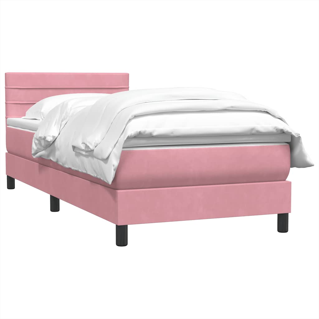Giroletto a Molle con Materasso Rosa 90x210 cm Velluto | homemem39