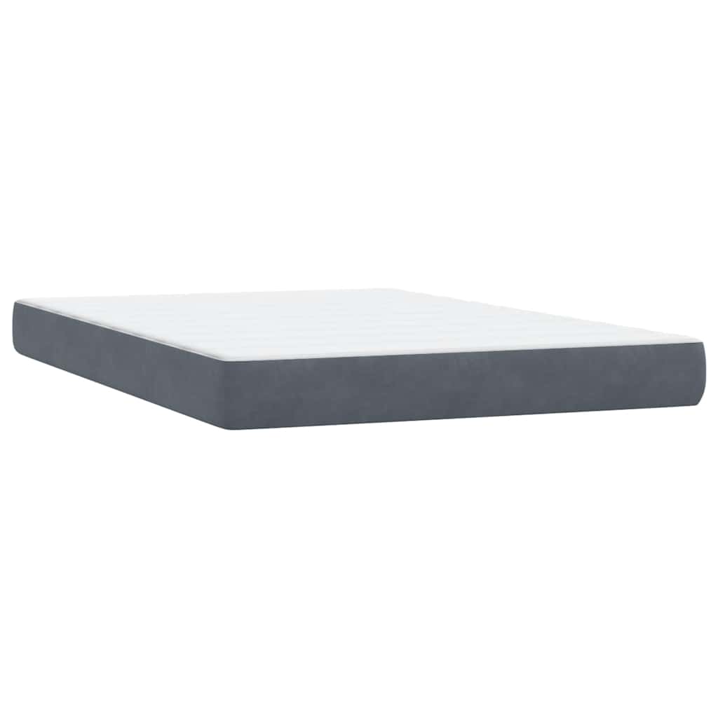 Giroletto a Molle con Materasso Grigio Scuro 160x210 cm Velluto | homemem39