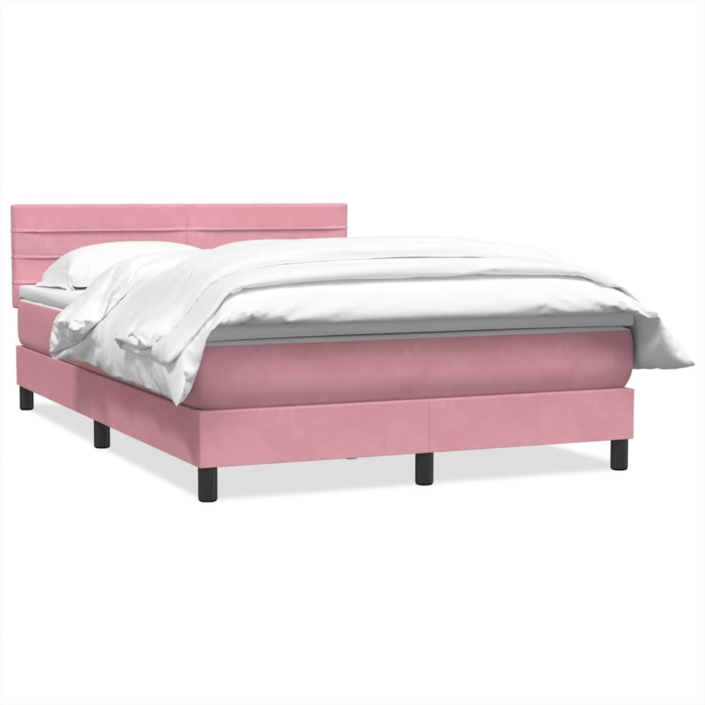 Giroletto a Molle con Materasso Rosa 160x210 cm in Velluto | homemem39