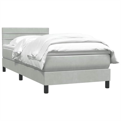 Giroletto a Molle con Materasso Grigio Chiaro 80x220 cm Velluto | homemem39