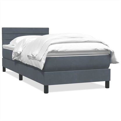 Giroletto a Molle con Materasso Grigio Scuro 80x220 cm Velluto | homemem39