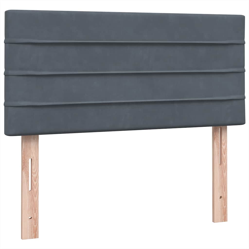 Giroletto a Molle con Materasso Grigio Scuro 80x220 cm Velluto | homemem39