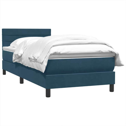 Giroletto a Molle con Materasso Blu Scuro 80x220 cm Velluto | homemem39