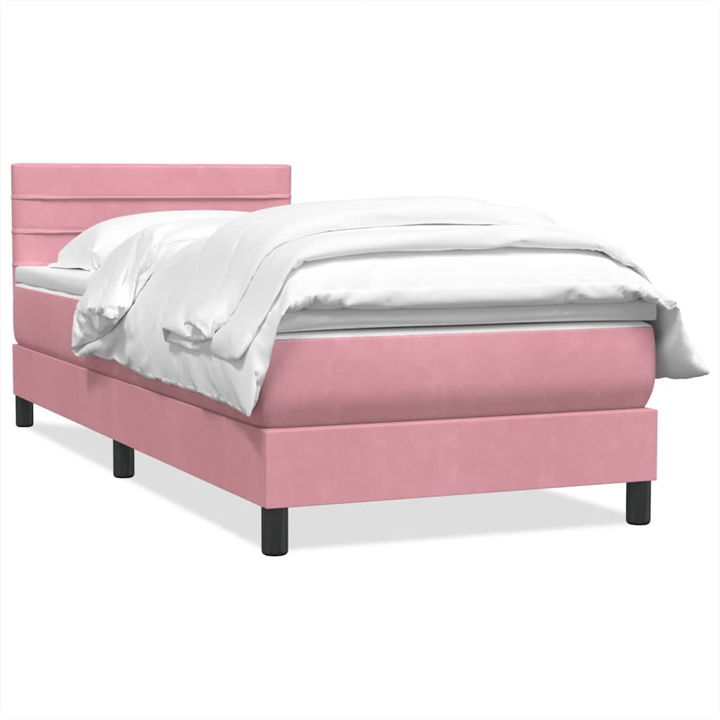 Giroletto a Molle con Materasso Rosa 80x220 cm Velluto | homemem39