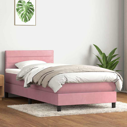 Giroletto a Molle con Materasso Rosa 90x220 cm Velluto | homemem39