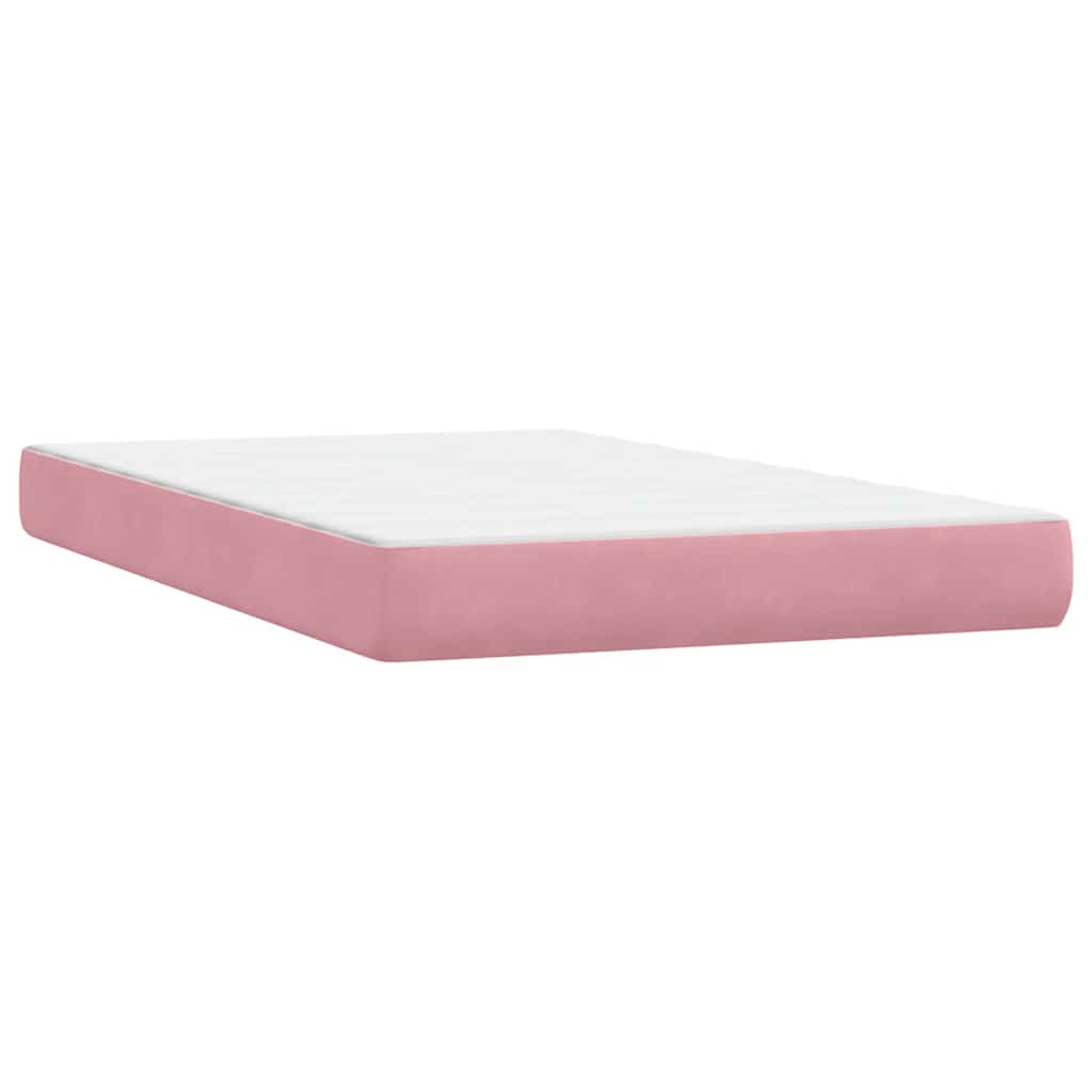 Giroletto a Molle con Materasso Rosa 120x220 cm in Velluto | homemem39