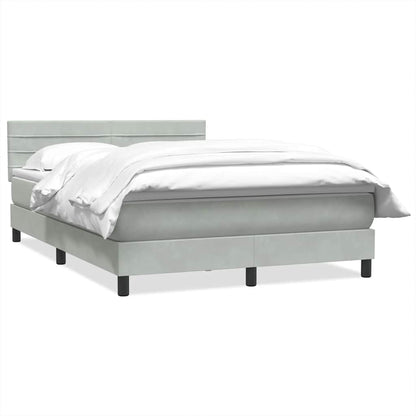 Giroletto a Molle con Materasso Grigio Chiaro 160x220cm Velluto | homemem39