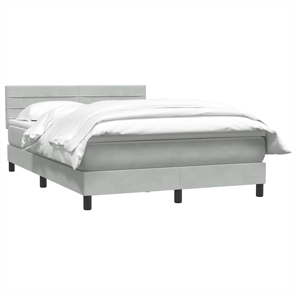 Giroletto a Molle con Materasso Grigio Chiaro 160x220cm Velluto | homemem39