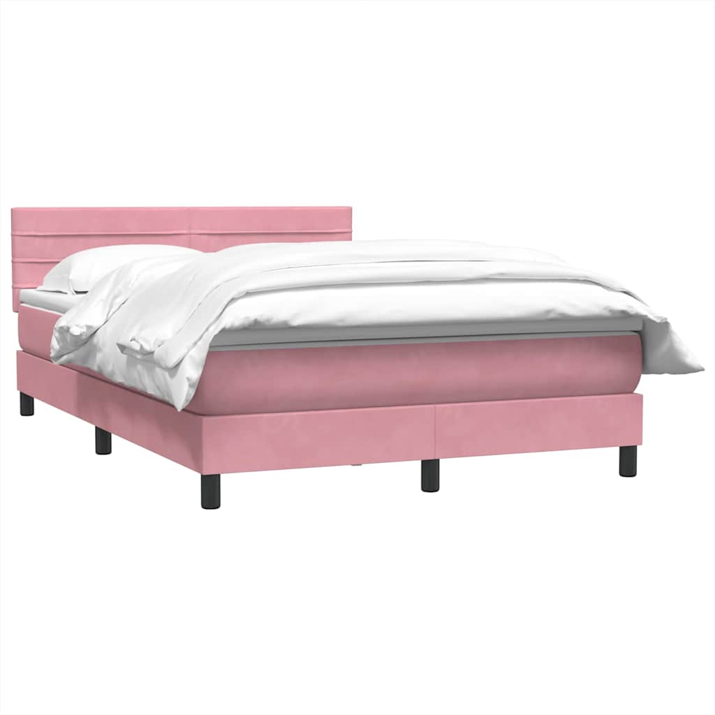 Giroletto a Molle con Materasso Rosa 160x220 cm in Velluto | homemem39