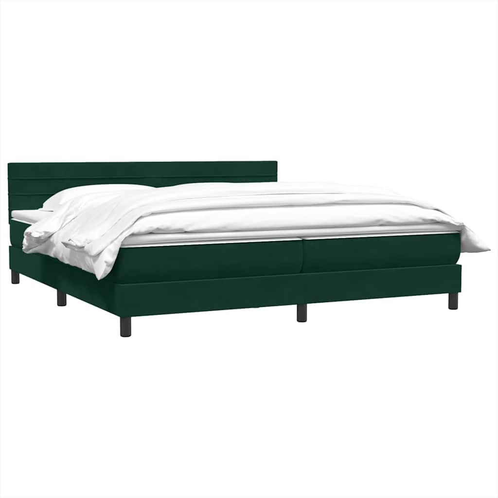 Giroletto a Molle con Materasso Verde Scuro 180x220 cm Velluto | homemem39