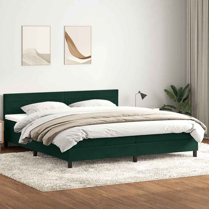 Giroletto a Molle con Materasso Verde Scuro 180x220 cm Velluto | homemem39