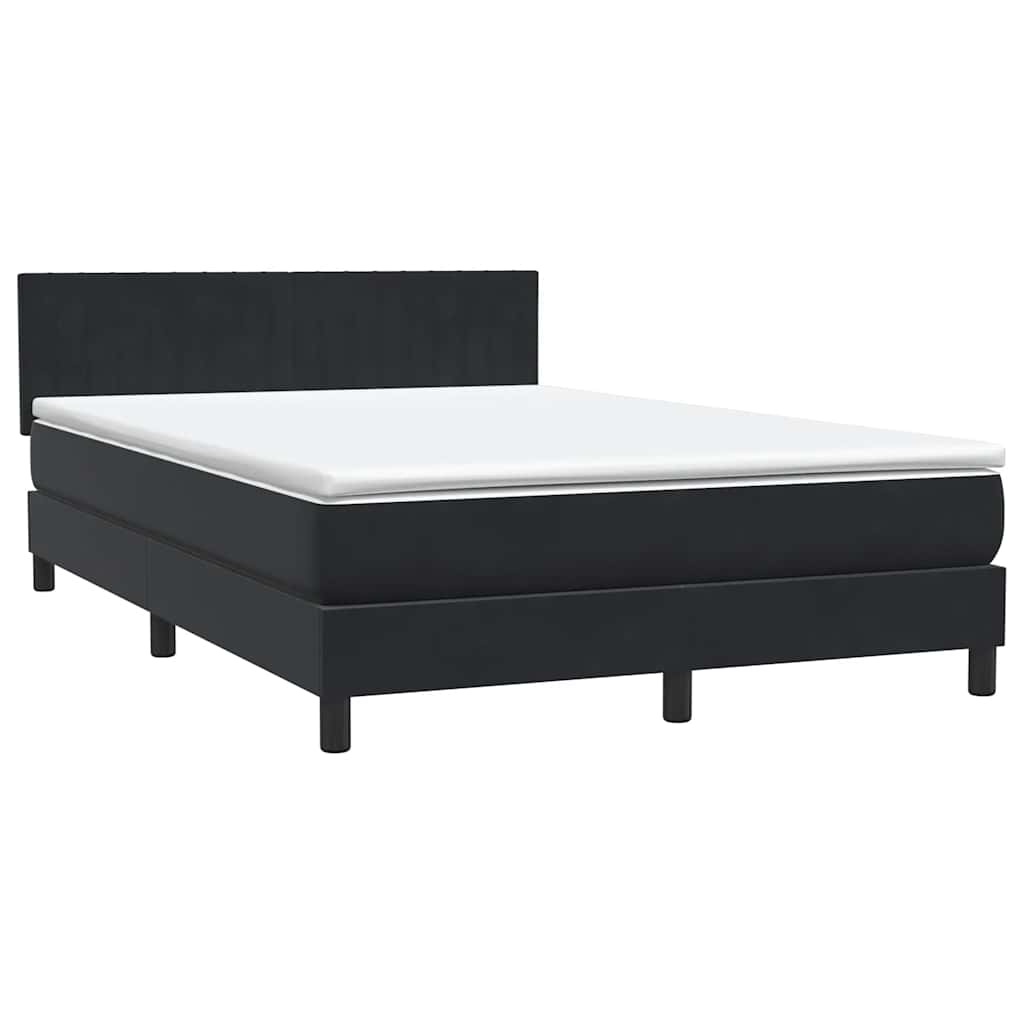 Giroletto a Molle con Materasso Nero 160x210 cm in Velluto | homemem39