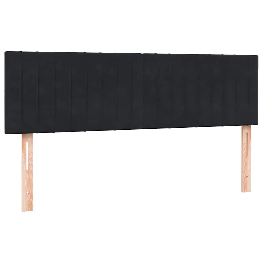 Giroletto a Molle con Materasso Nero 140x220 cm in Velluto