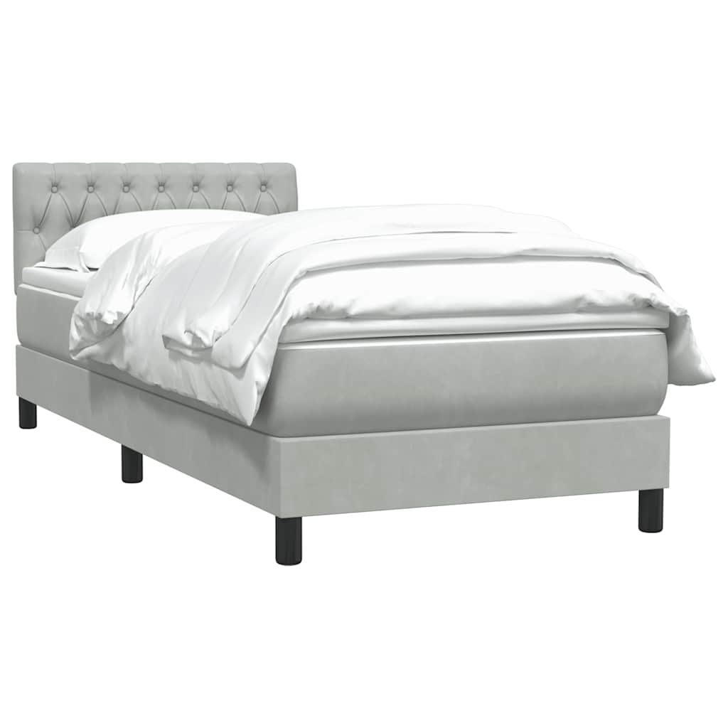 Giroletto a Molle con Materasso Grigio Chiaro 80x210 cm Velluto | homemem39