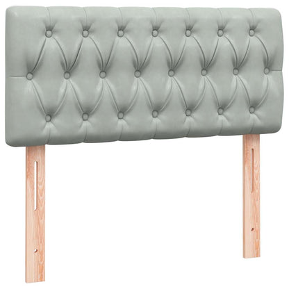 Giroletto a Molle con Materasso Grigio Chiaro 80x210 cm Velluto | homemem39