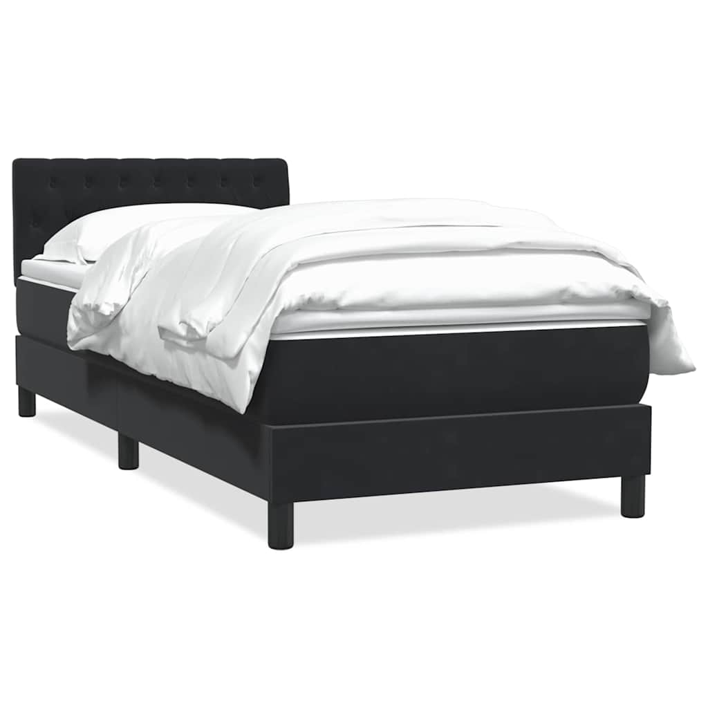 Giroletto a Molle con Materasso Nero 90x210 cm in Velluto | homemem39