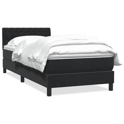 Giroletto a Molle con Materasso Nero 90x210 cm in Velluto | homemem39