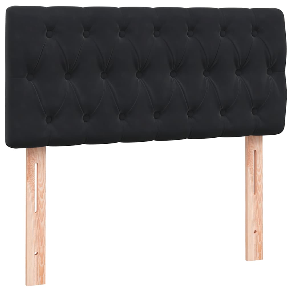 Giroletto a Molle con Materasso Nero 90x210 cm in Velluto | homemem39