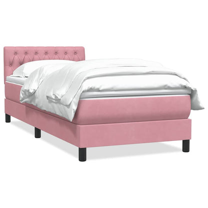 Giroletto a Molle con Materasso Rosa 90x210 cm Velluto | homemem39