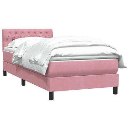 Giroletto a Molle con Materasso Rosa 90x210 cm Velluto | homemem39