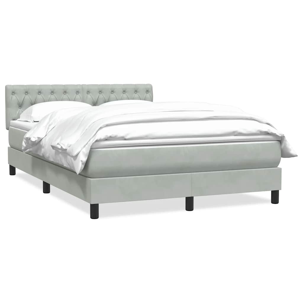Giroletto a Molle con Materasso Grigio Chiaro 160x210cm Velluto | homemem39