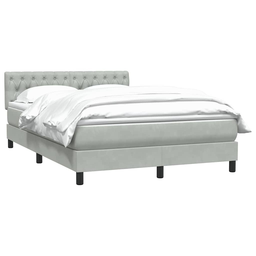 Giroletto a Molle con Materasso Grigio Chiaro 160x210cm Velluto | homemem39
