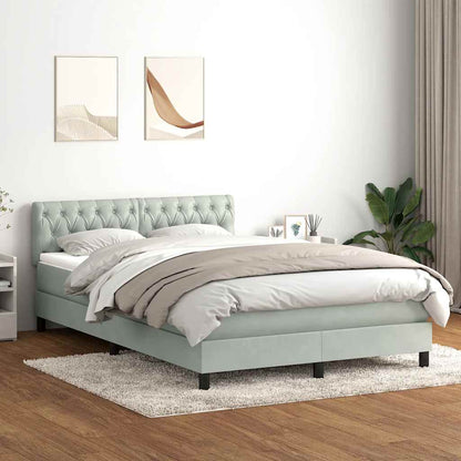 Giroletto a Molle con Materasso Grigio Chiaro 160x210cm Velluto | homemem39