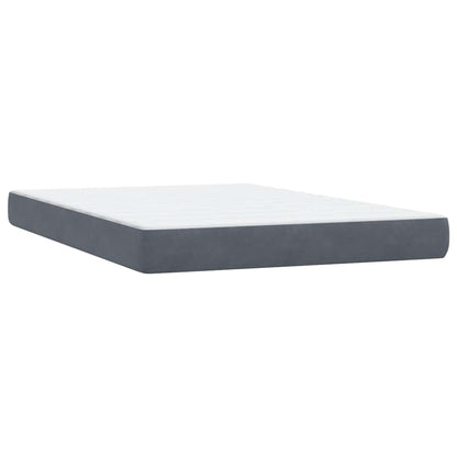 Giroletto a Molle con Materasso Grigio Scuro 160x210 cm Velluto | homemem39
