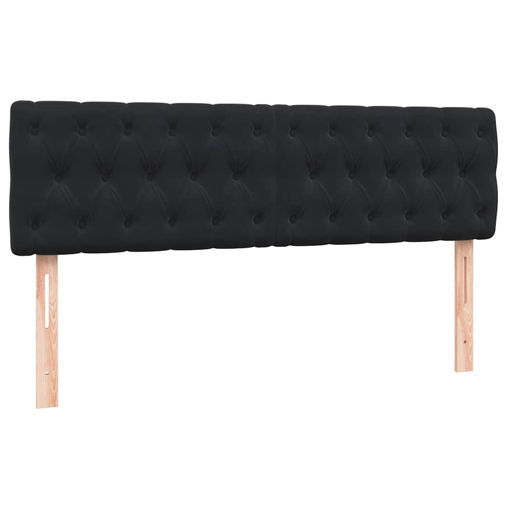Giroletto a Molle con Materasso Nero 160x210 cm in Velluto | homemem39