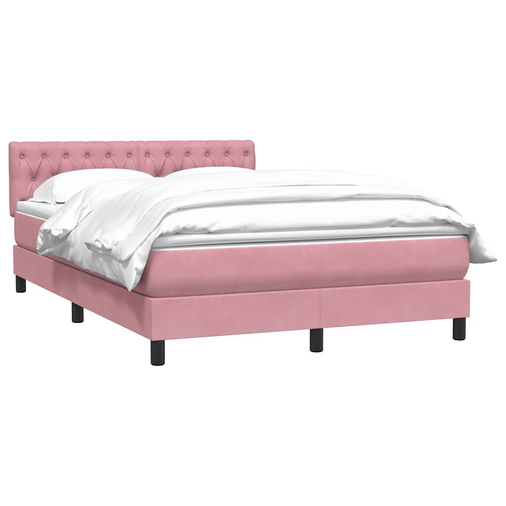 Giroletto a Molle con Materasso Rosa 160x210 cm in Velluto | homemem39