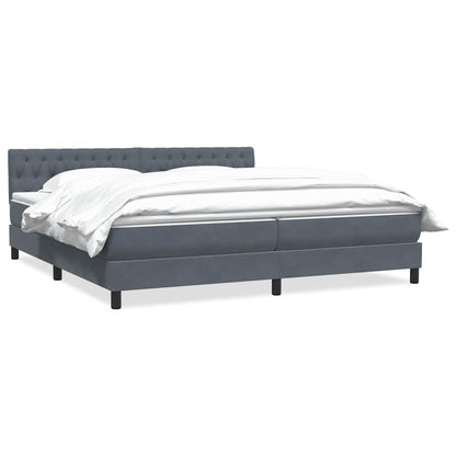 Giroletto a Molle con Materasso Grigio Scuro 180x210 cm Velluto | homemem39