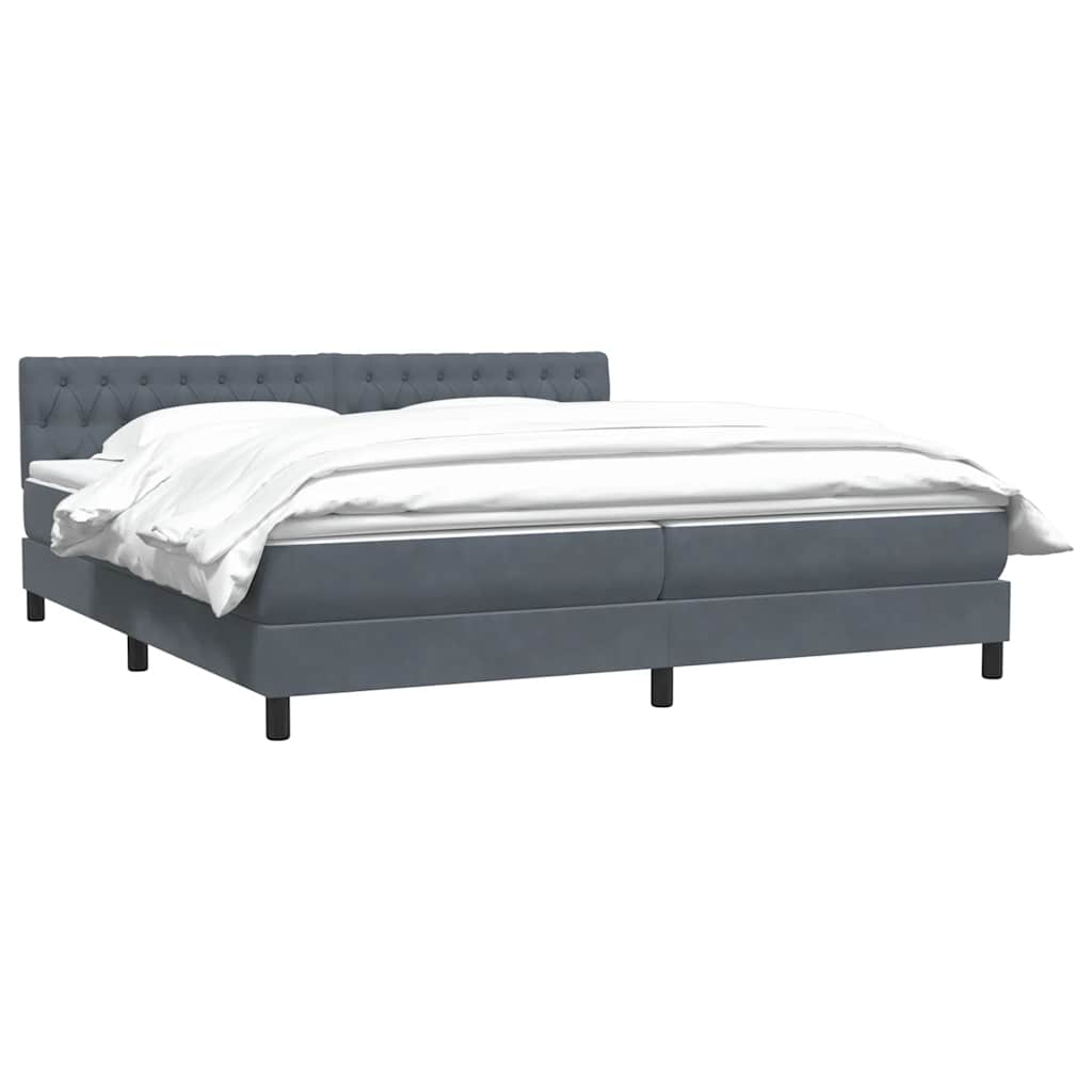 Giroletto a Molle con Materasso Grigio Scuro 180x210 cm Velluto | homemem39