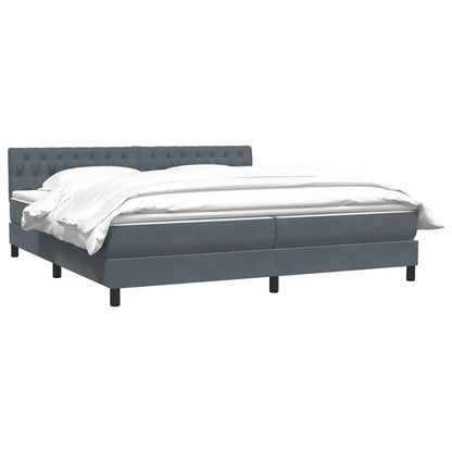 Giroletto a Molle con Materasso Grigio Scuro 180x210 cm Velluto | homemem39