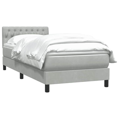 Giroletto a Molle con Materasso Grigio Chiaro 80x220 cm Velluto | homemem39