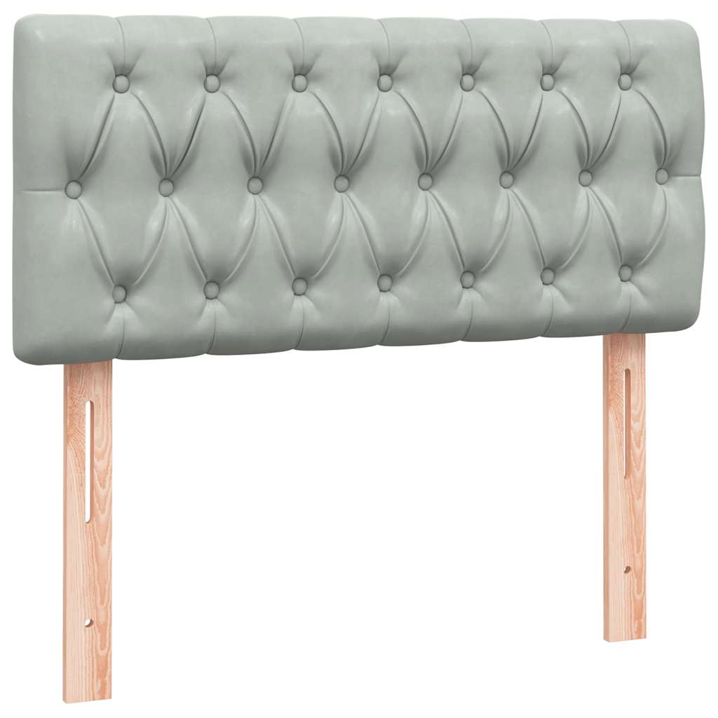 Giroletto a Molle con Materasso Grigio Chiaro 80x220 cm Velluto | homemem39