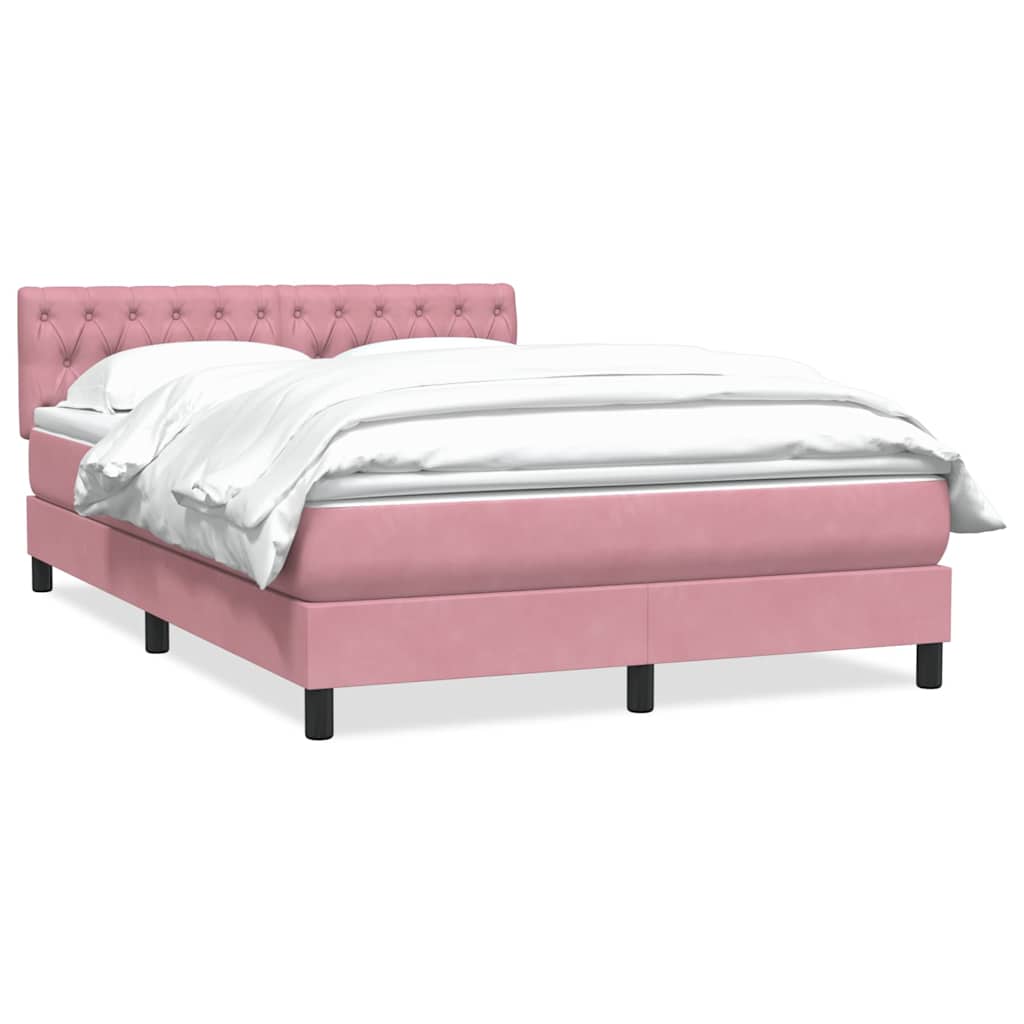 Giroletto a Molle con Materasso Rosa 140x220 cm in Velluto | homemem39