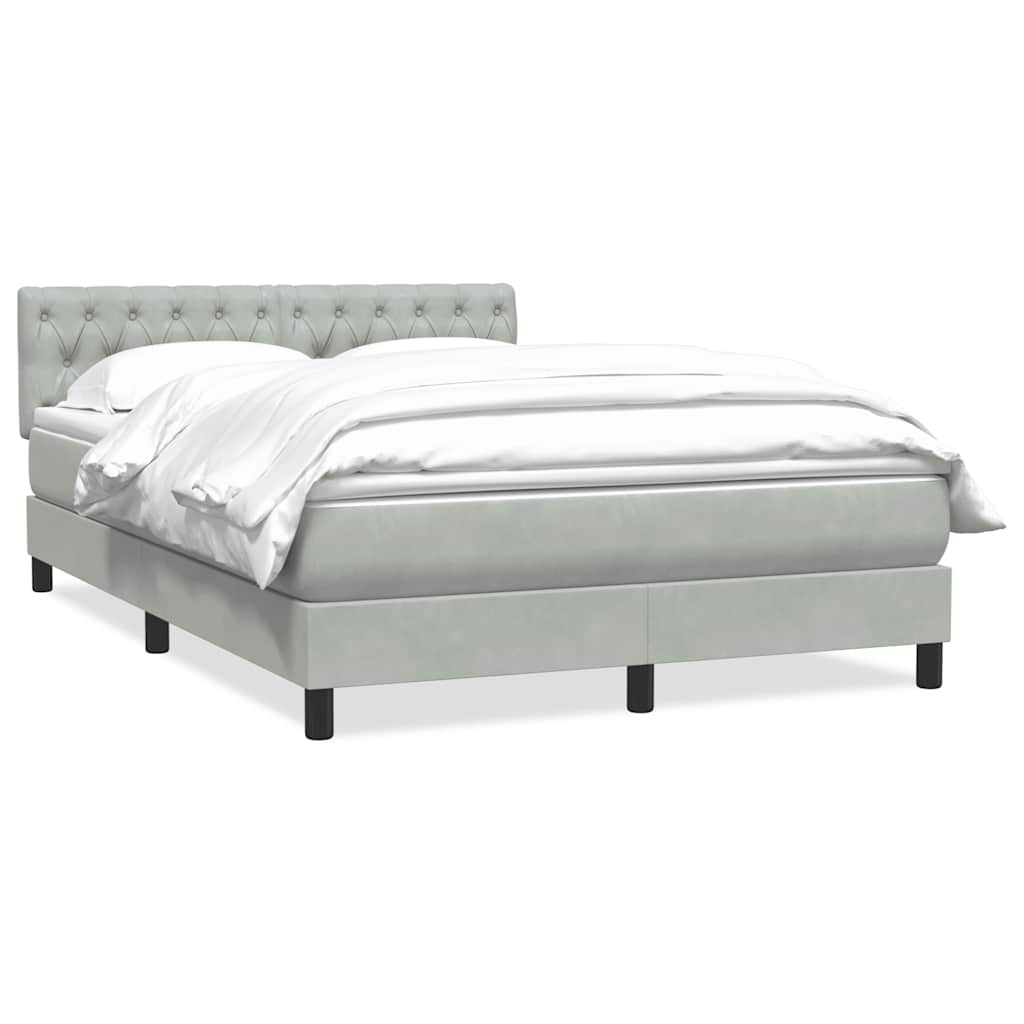 Giroletto a Molle con Materasso Grigio Chiaro 160x220cm Velluto | homemem39