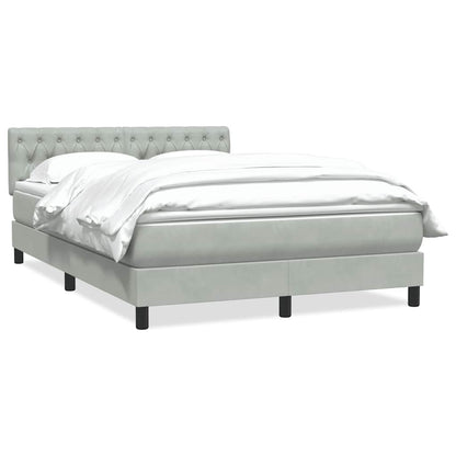 Giroletto a Molle con Materasso Grigio Chiaro 160x220cm Velluto | homemem39