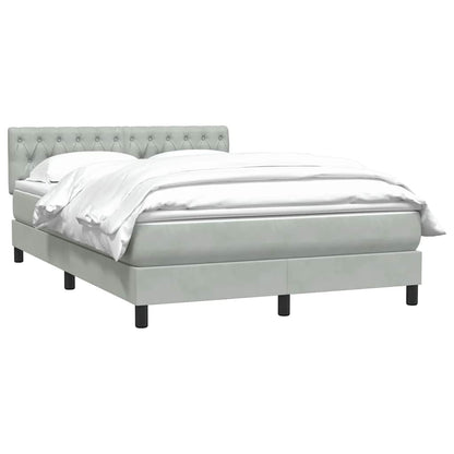 Giroletto a Molle con Materasso Grigio Chiaro 160x220cm Velluto | homemem39