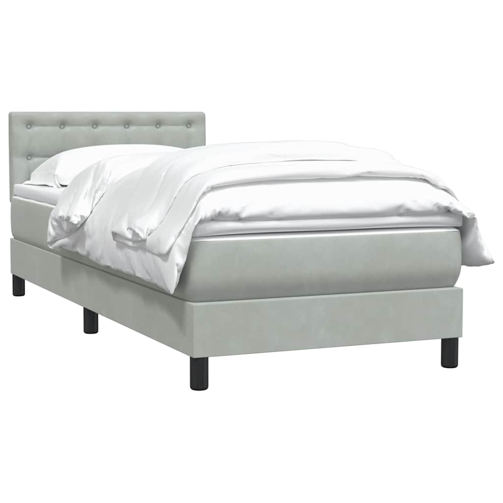 Giroletto a Molle con Materasso Grigio Chiaro 80x210 cm Velluto | homemem39