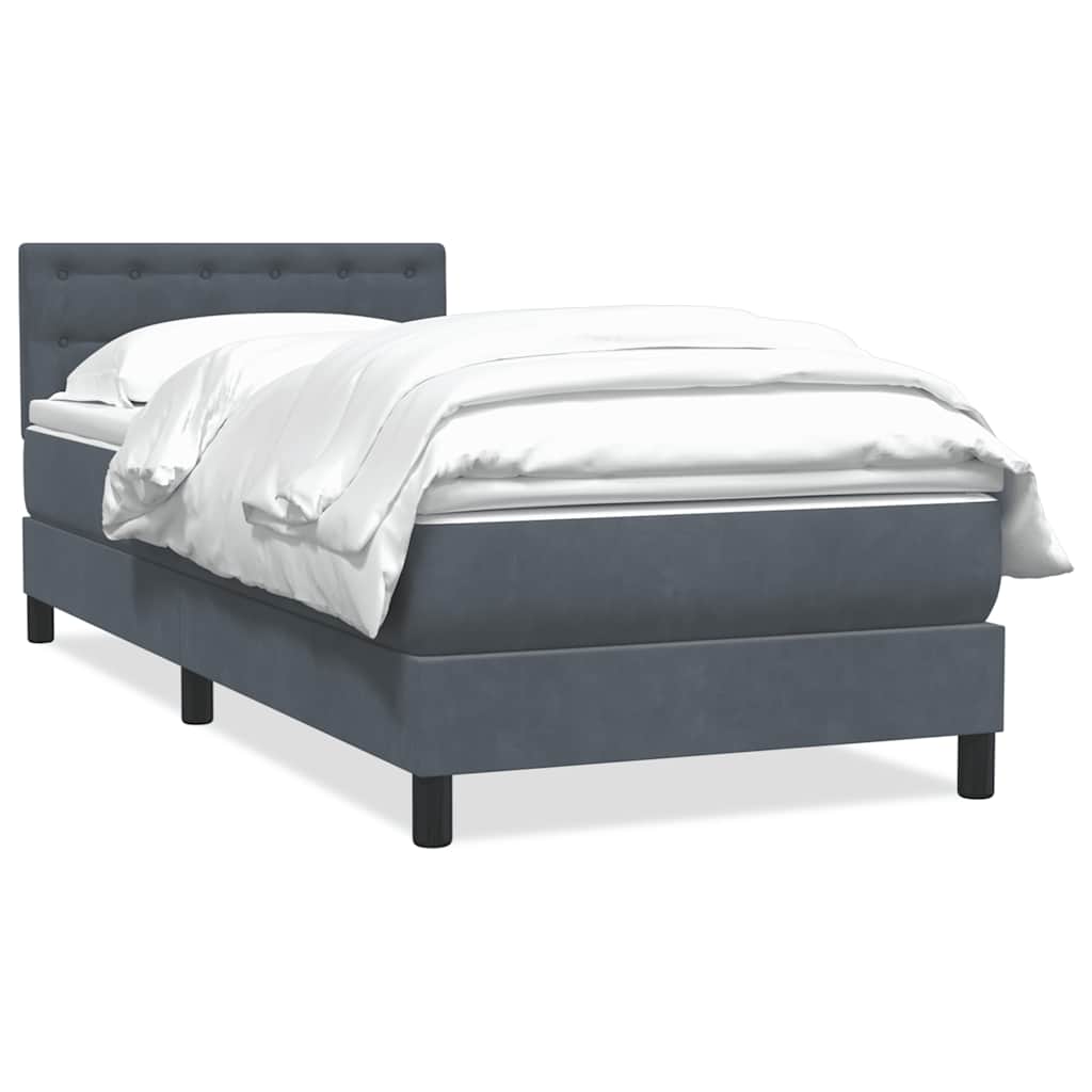 Giroletto a Molle con Materasso Grigio Scuro 80x210 cm Velluto | homemem39