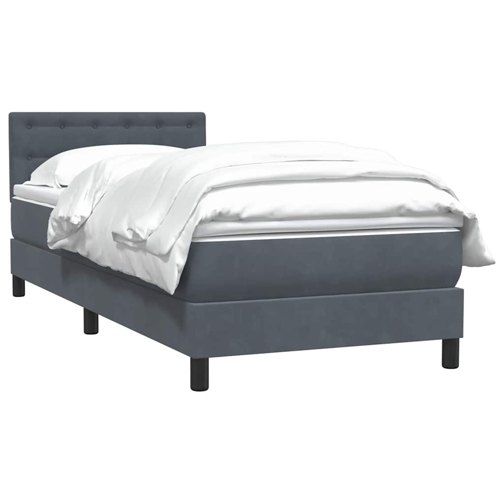 Giroletto a Molle con Materasso Grigio Scuro 80x210 cm Velluto | homemem39