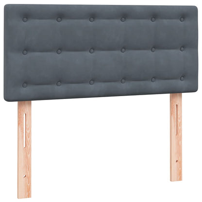 Giroletto a Molle con Materasso Grigio Scuro 80x210 cm Velluto | homemem39