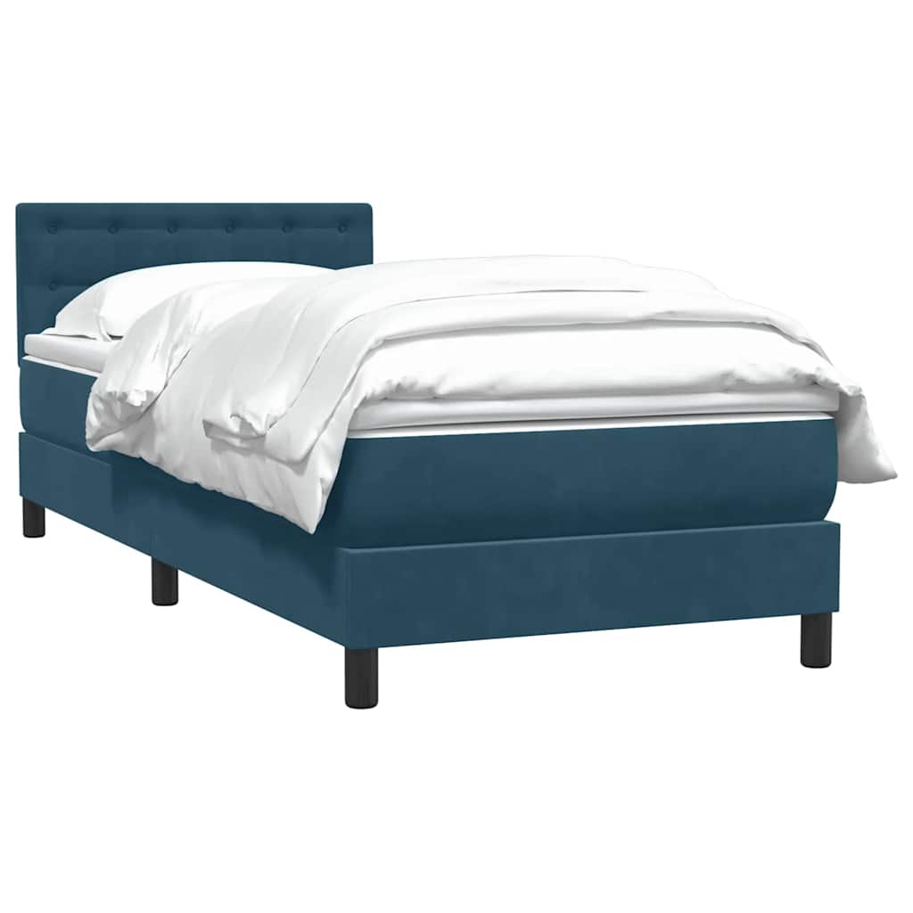 Giroletto a Molle con Materasso Blu Scuro 80x210 cm Velluto | homemem39