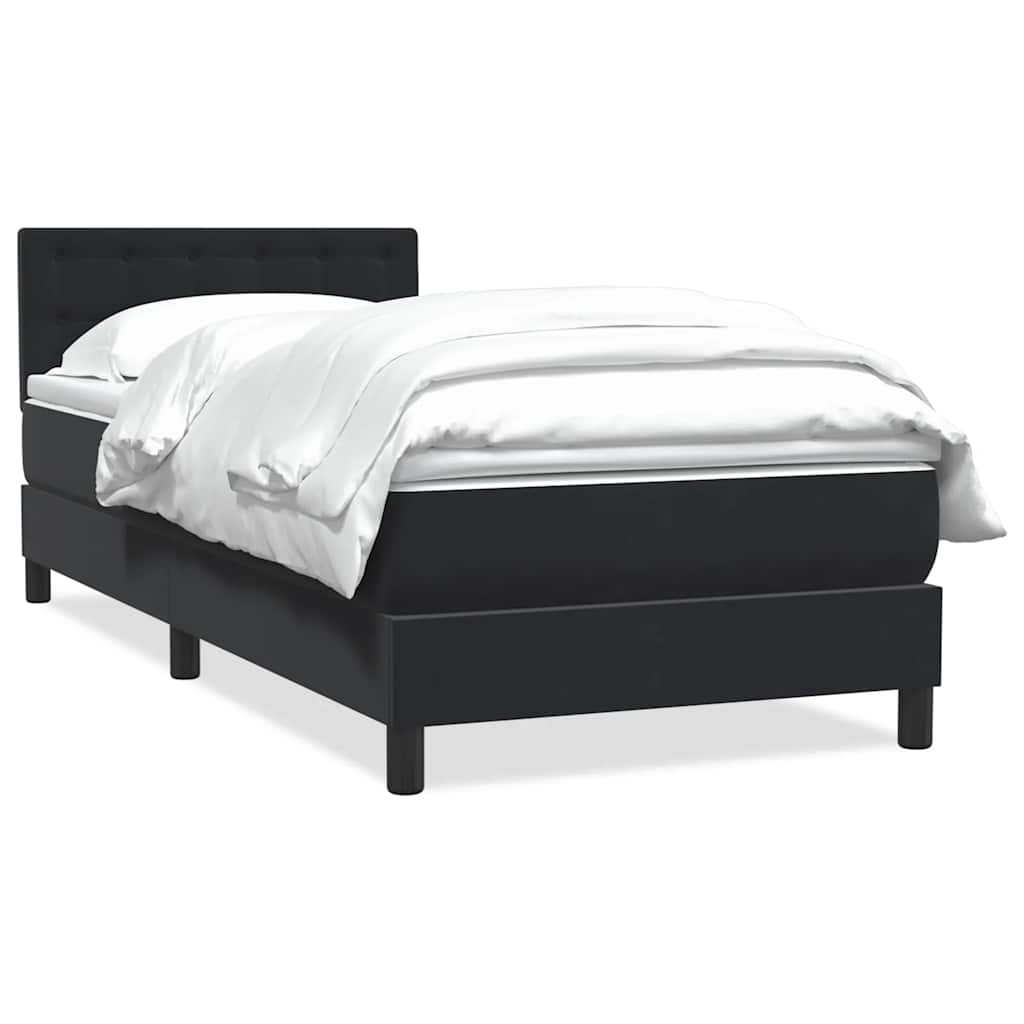 Giroletto a Molle con Materasso Nero 90x210 cm in Velluto | homemem39