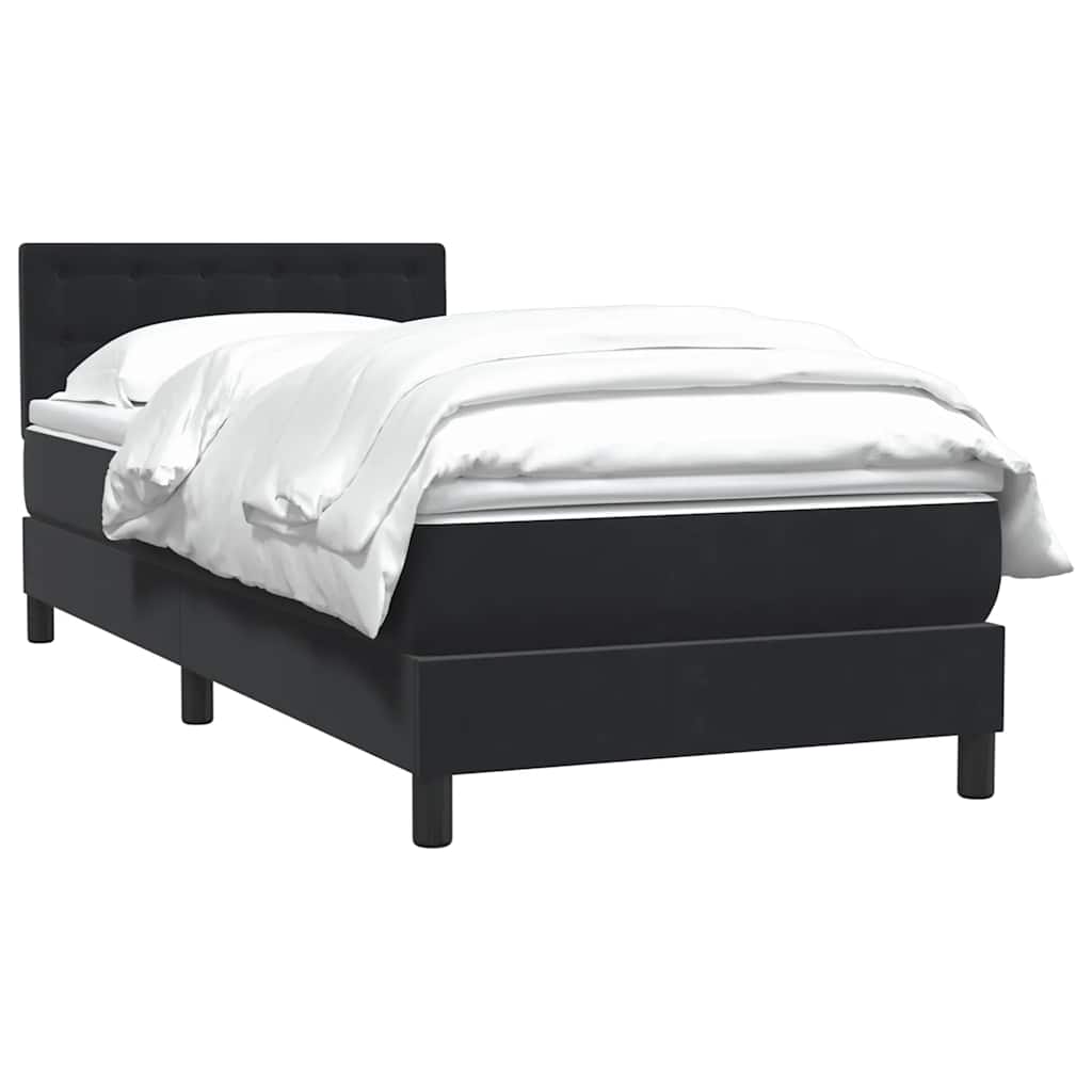 Giroletto a Molle con Materasso Nero 90x210 cm in Velluto | homemem39